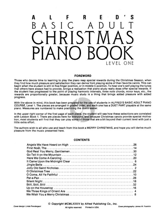 Christmas Book Level 1 for Piano Solo