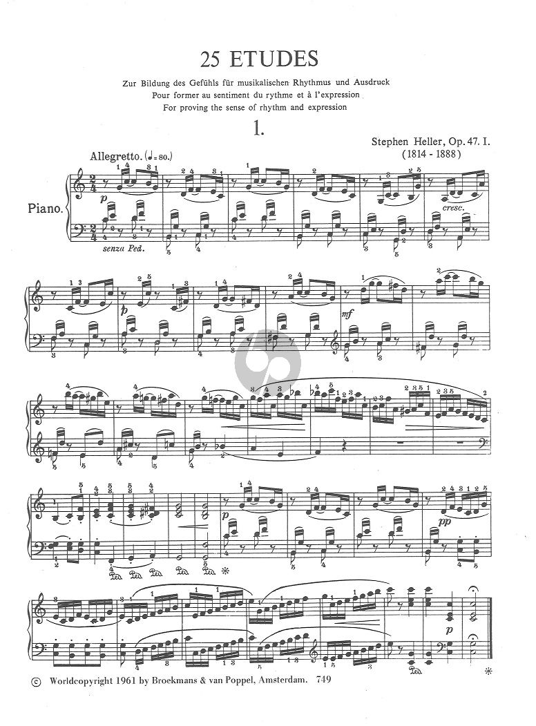 25 Studies Op.47 for Piano - Stephen Heller