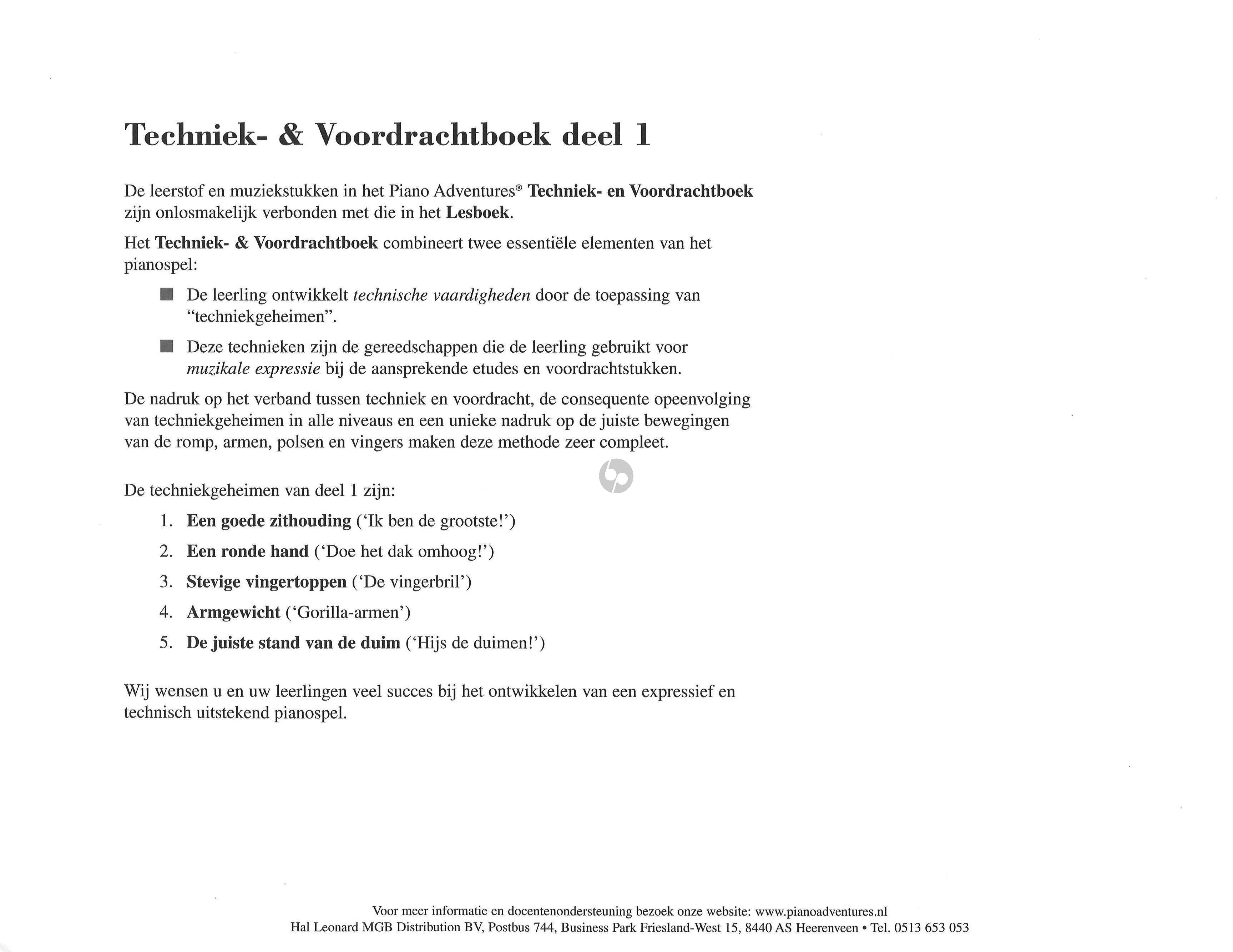 Piano Adventures Techniek & Voordrachtboek 1