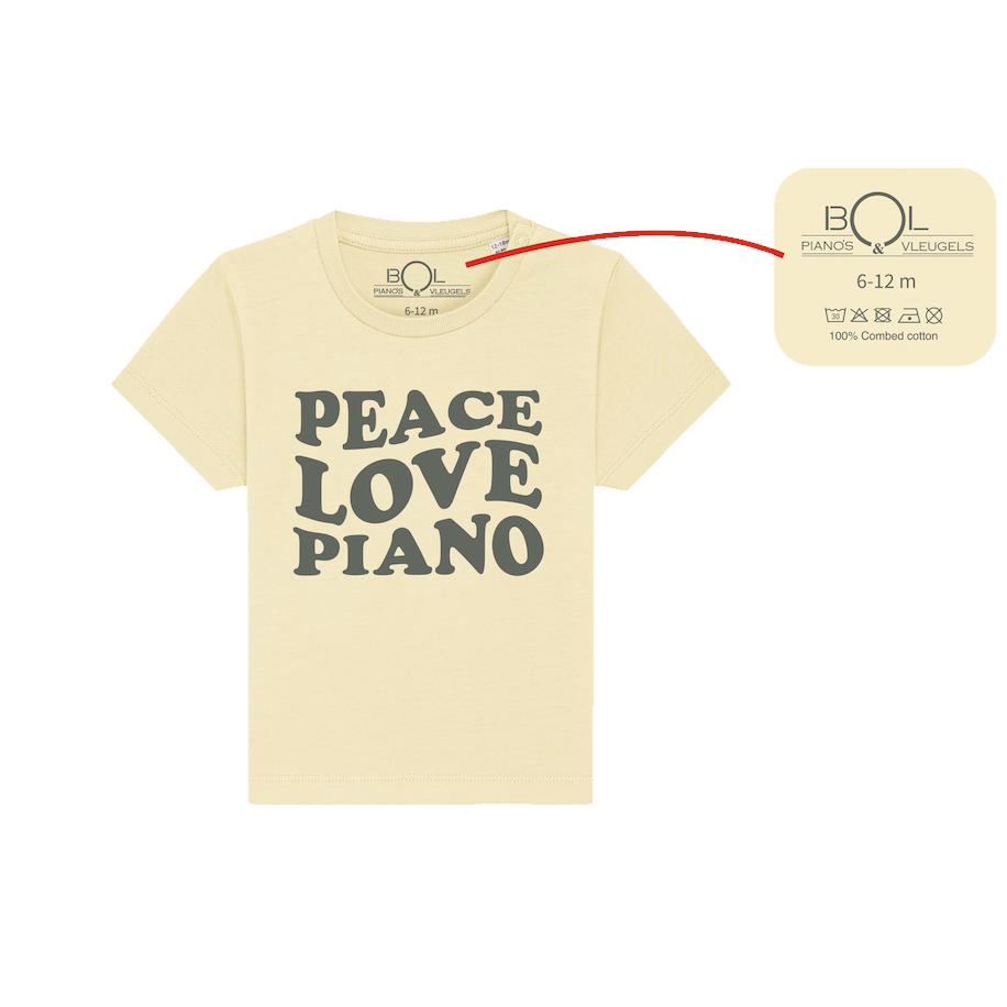 Peace, Love, Piano shirt baby butter