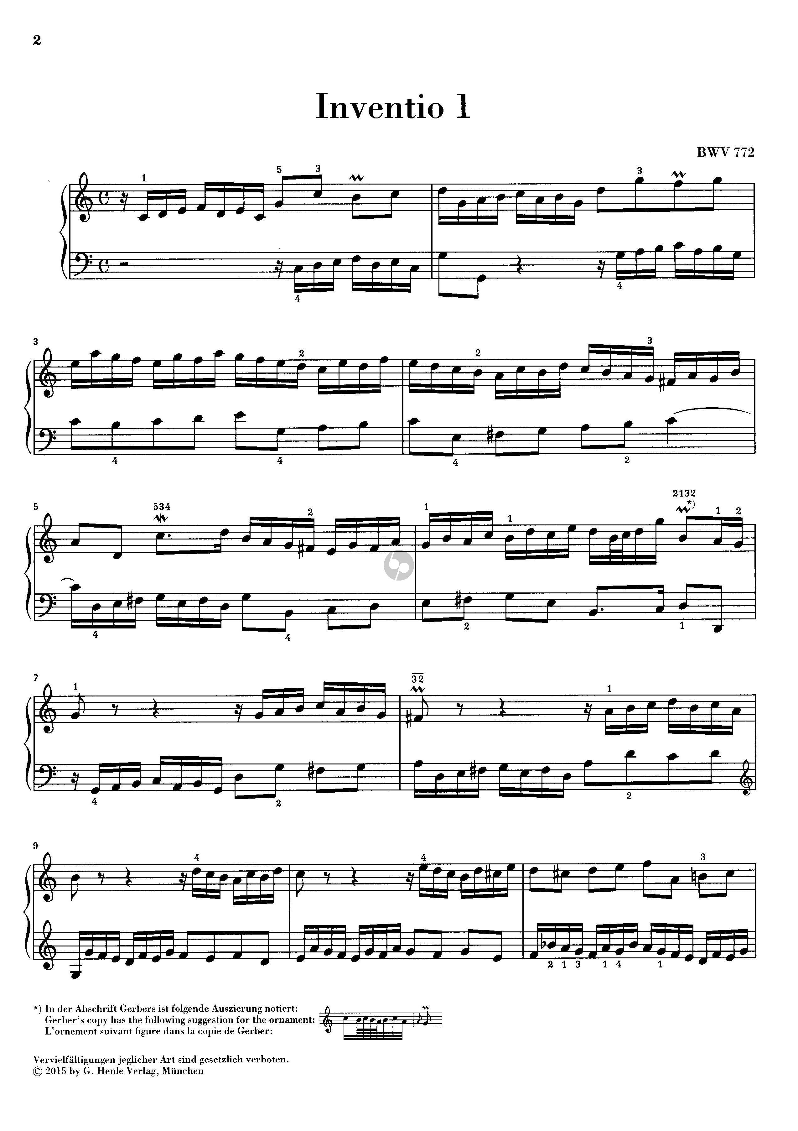 Zweistimmige Inventionen - Bach