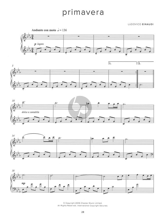 The Easiest Original Pieces for Piano Solo - Einaudi